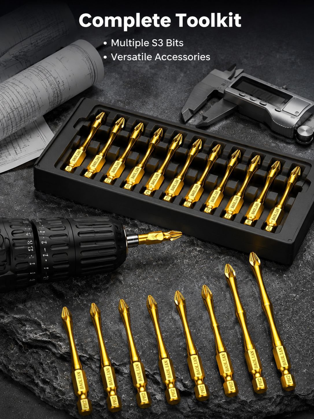 Screwdriver impact resistant super hard electric screwdriver high torque set