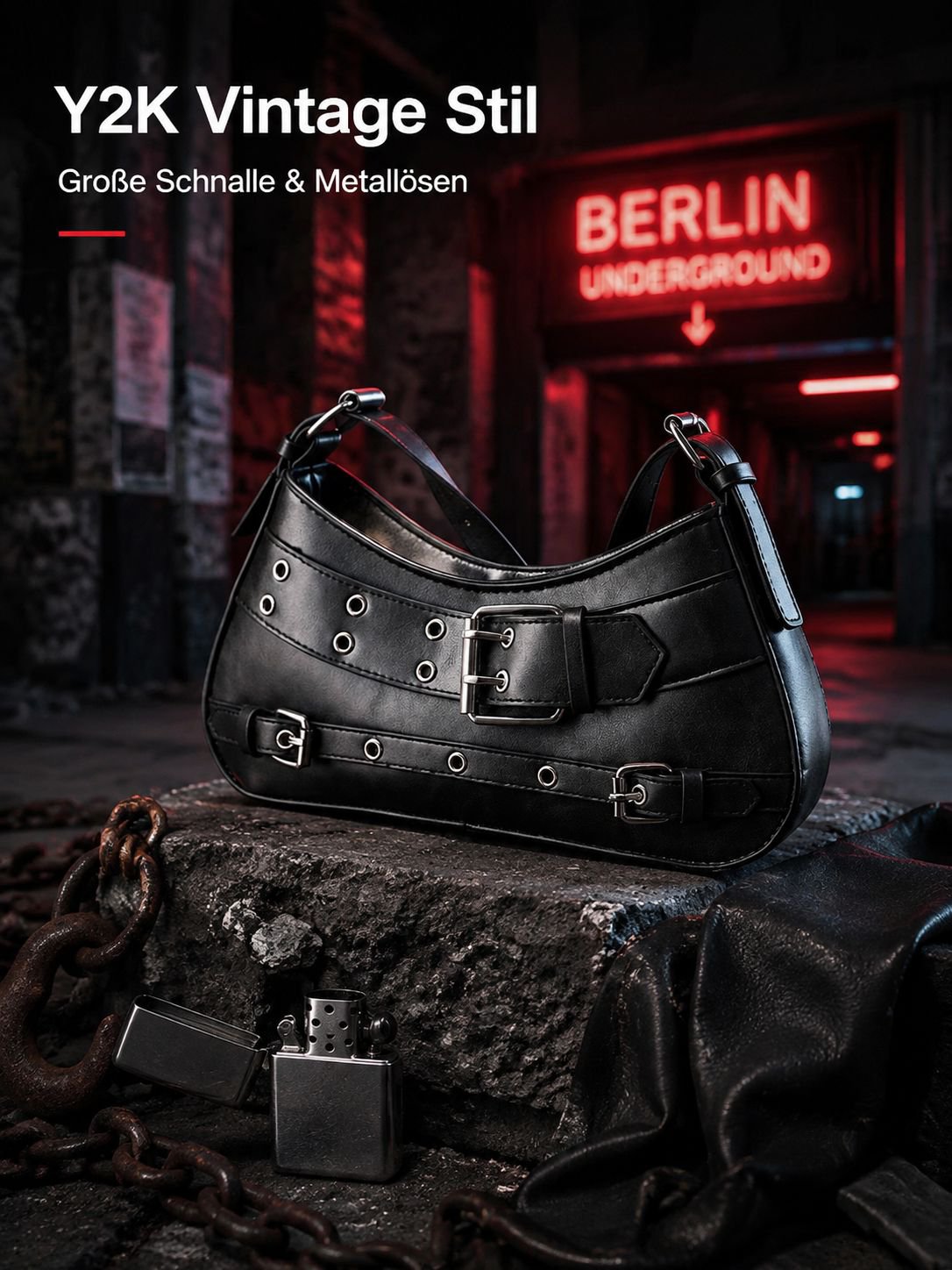 Modische Vintage Damen Tasche, Exklusives Design, Schulter- und Umhängetasche