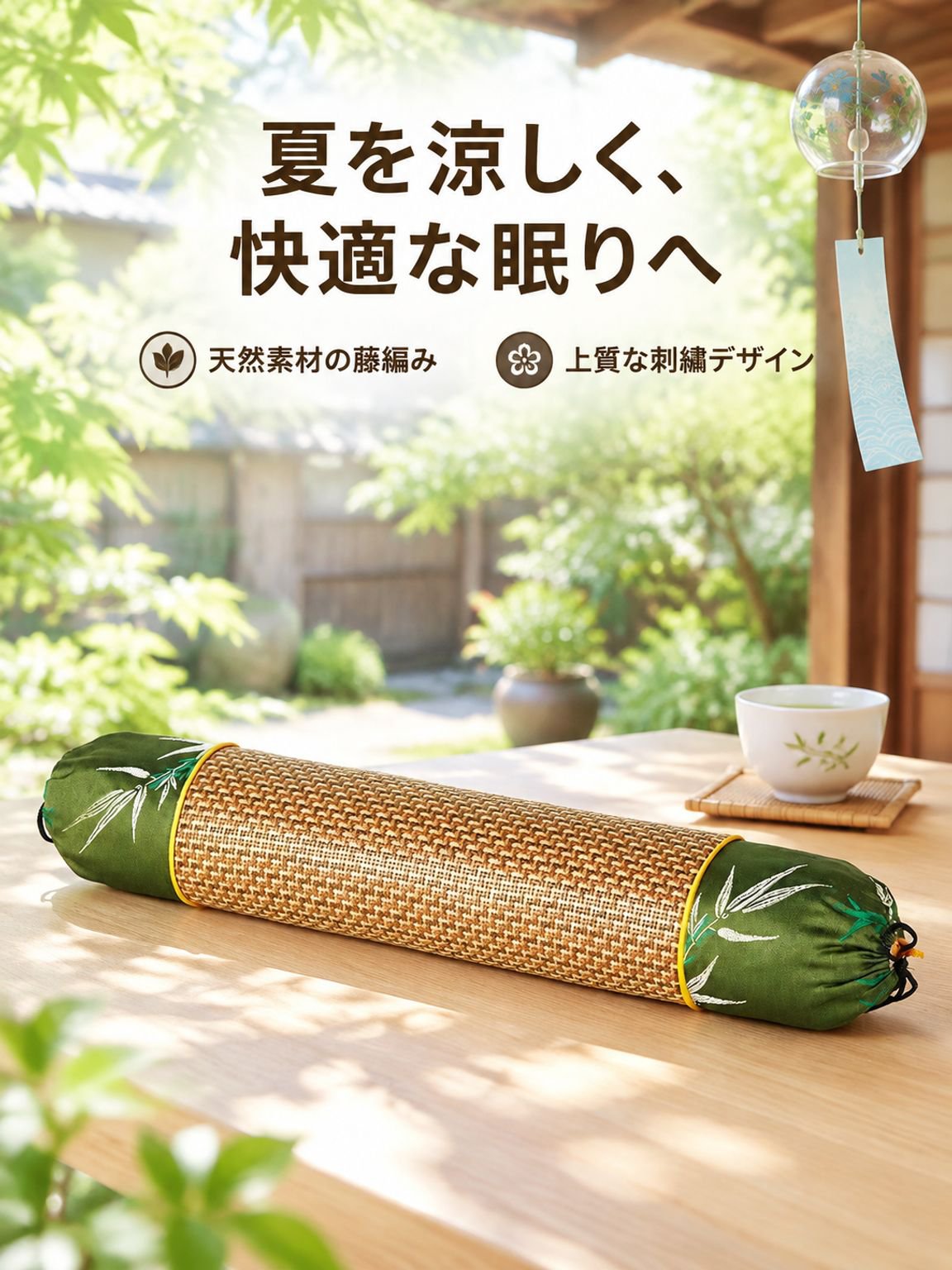 夏用家庭用首元ひんやりツタマット枕