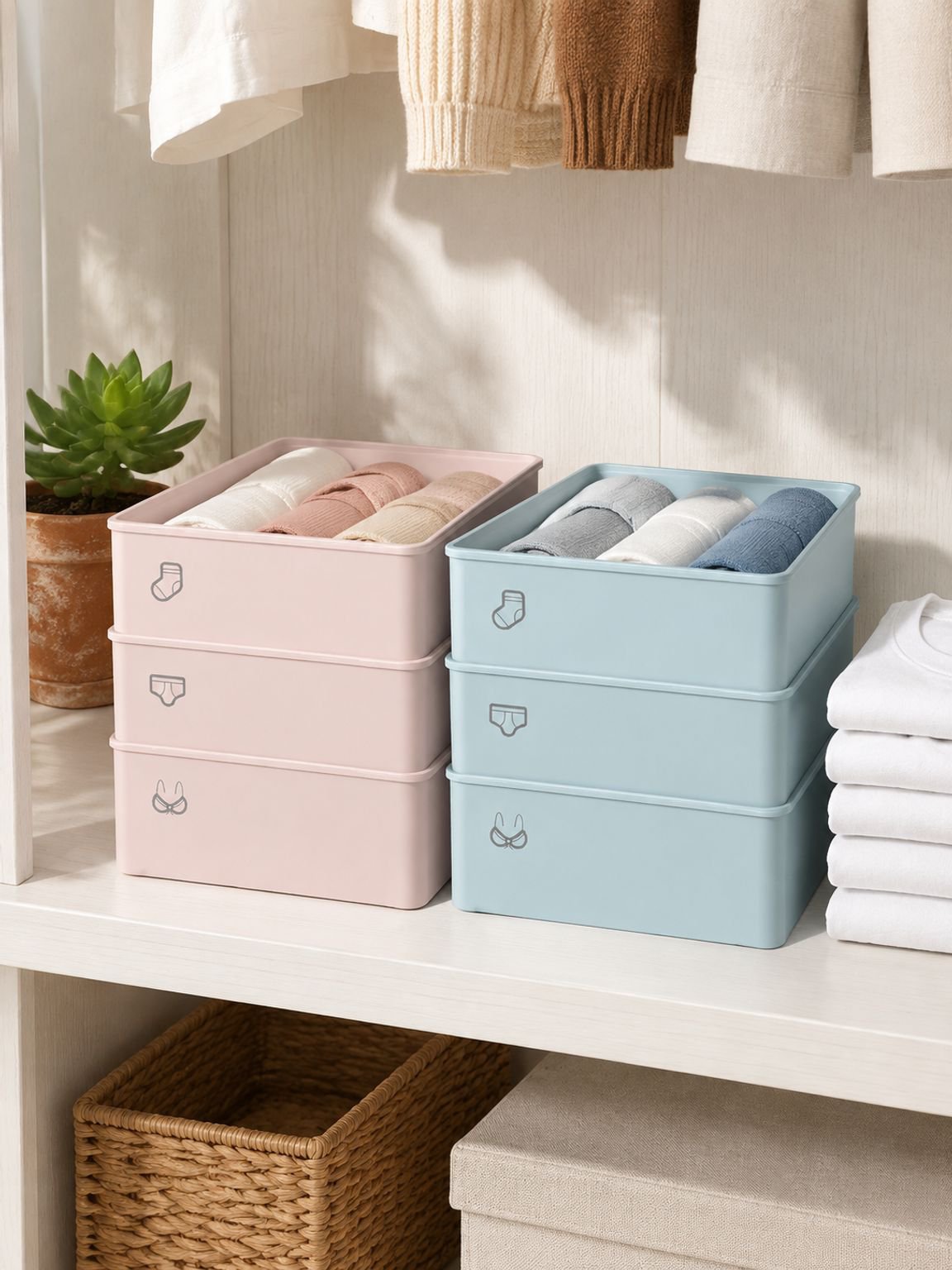 Caja organizadora con divisiones para ropa interior