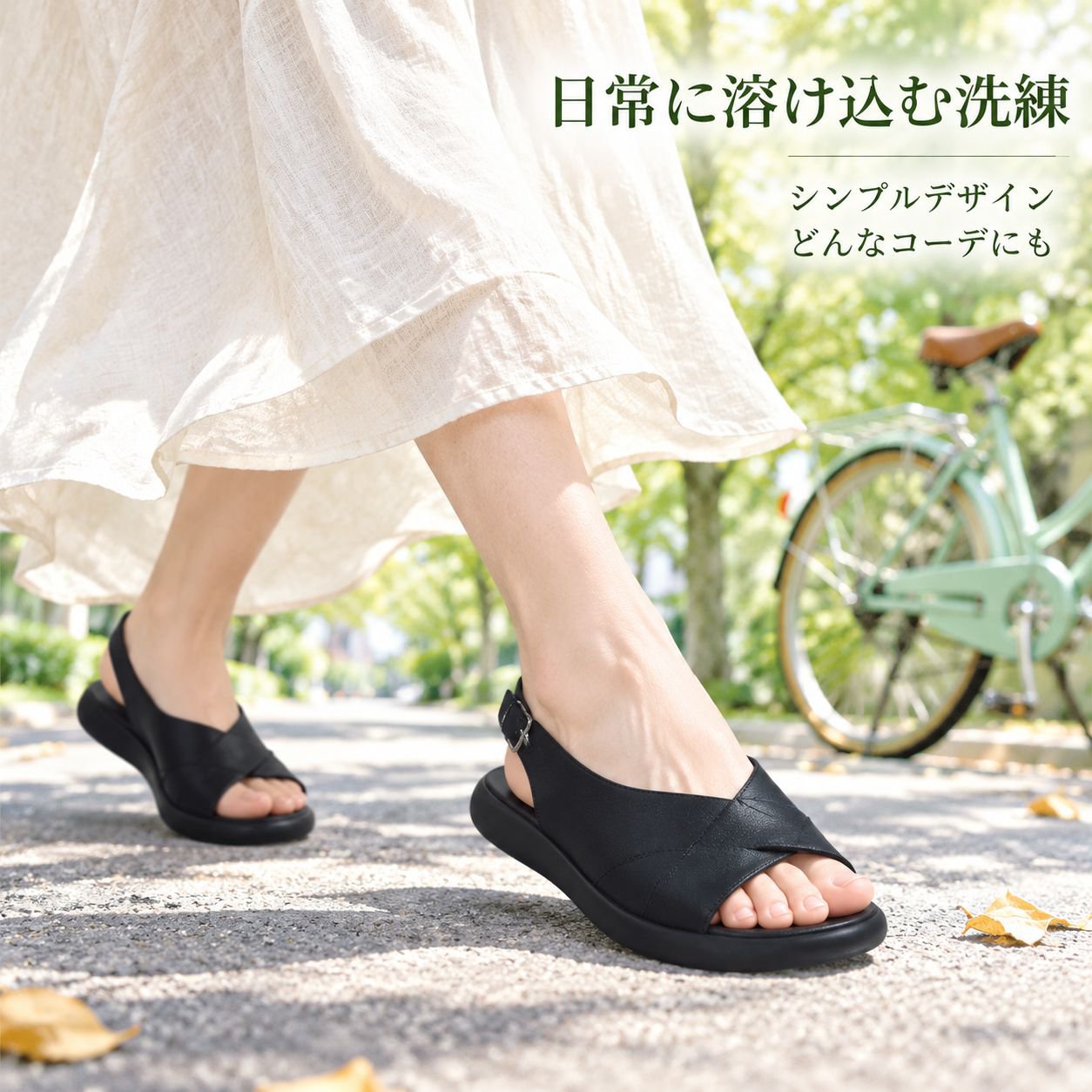 レディース夏用フレンチVカットレトロサンダル・快適なソフトソールのフラットスリッパ