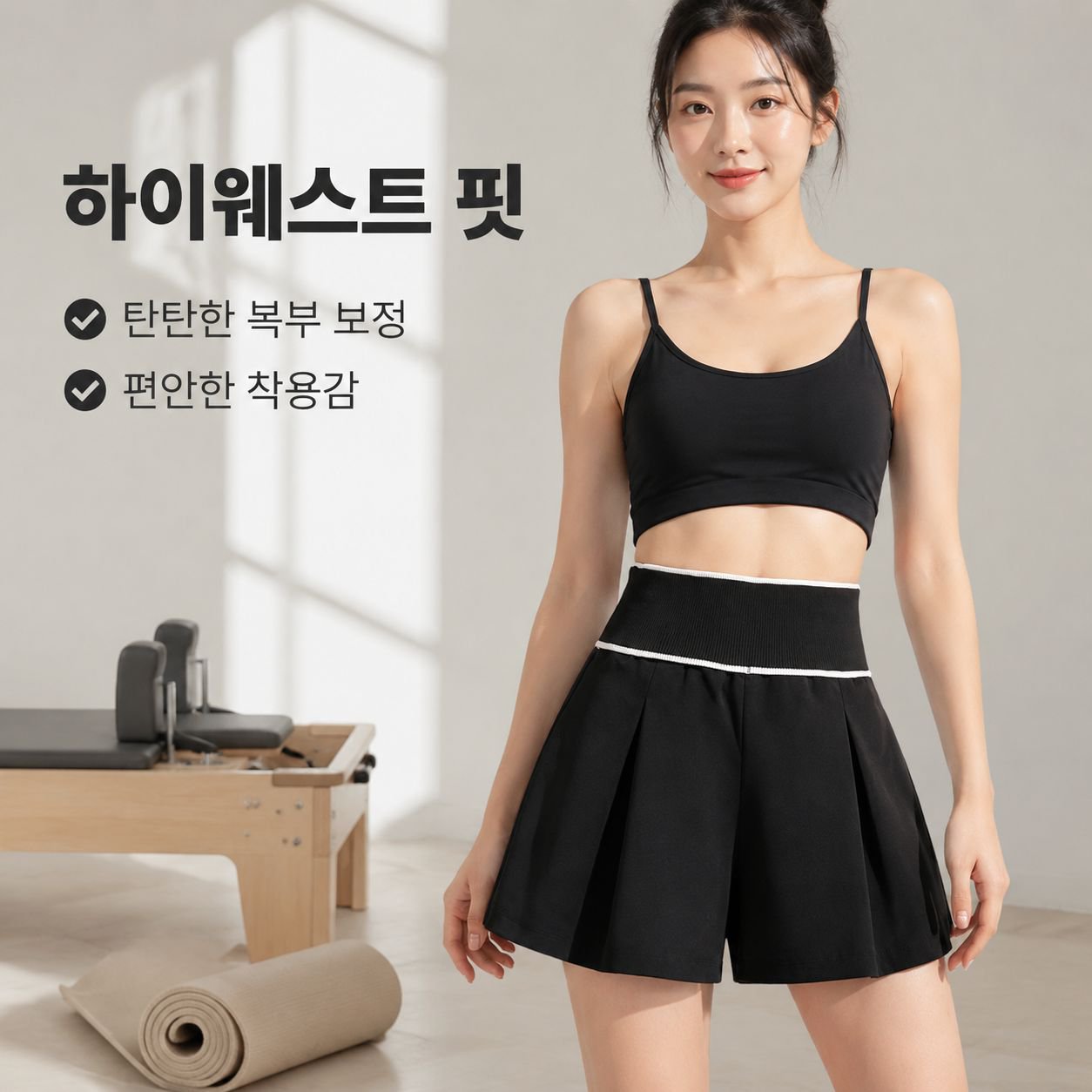 여성 하이웨이스트 탄력 스포츠 쇼츠 요가 팬츠