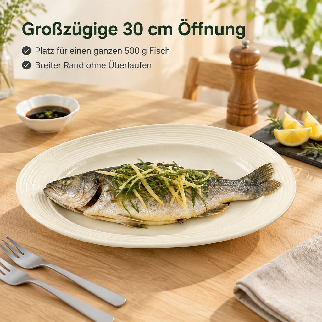 Hochwertiger großer Teller zum Dämpfen von Fisch