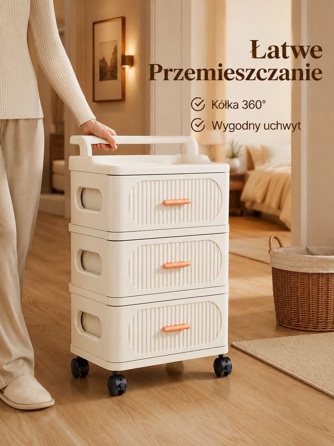 Wielowarstwowy wózek z szufladami do organizacji