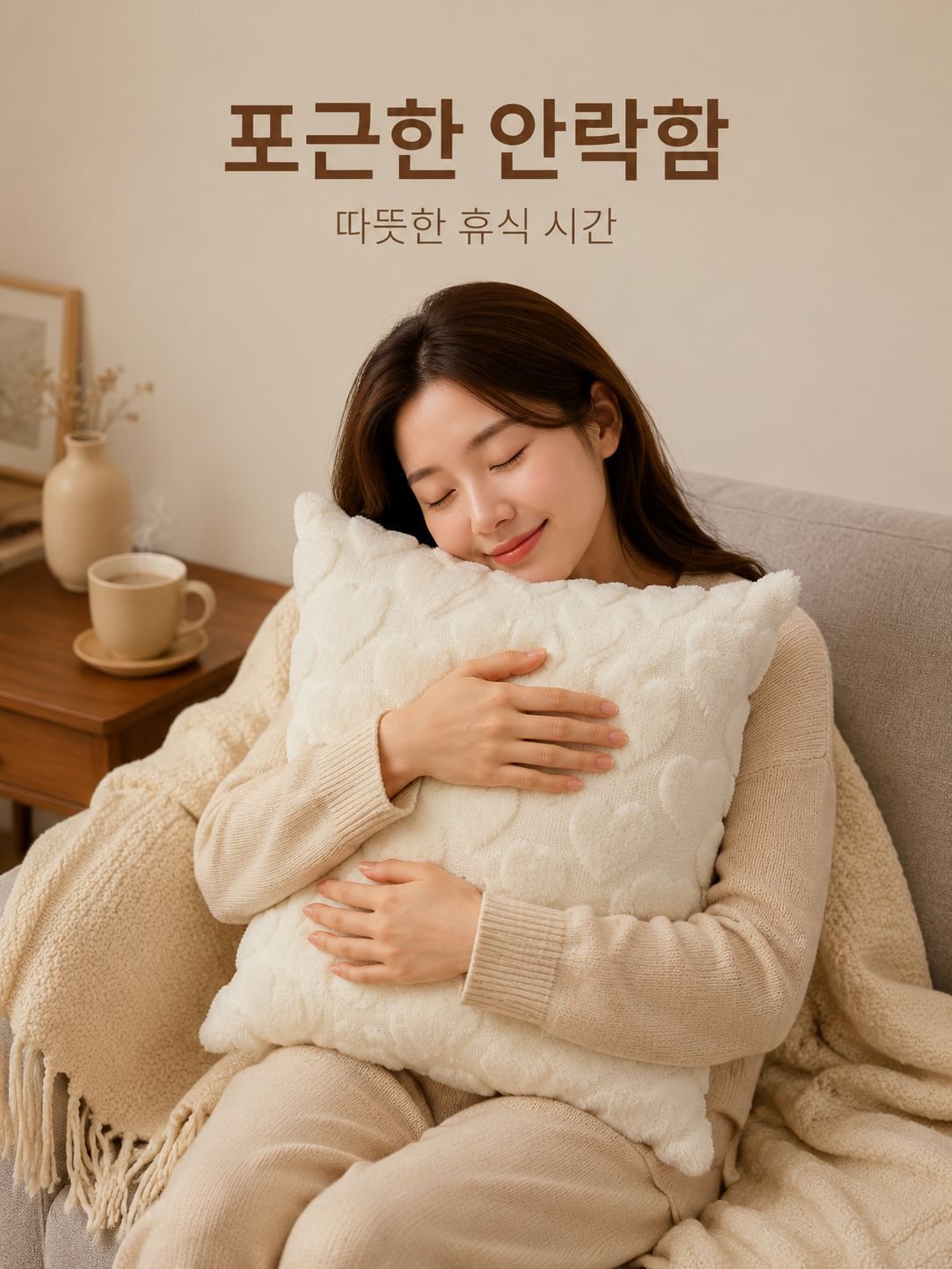 모직 포옹 베갯잇 사랑의 자수 자카드 베갯잇