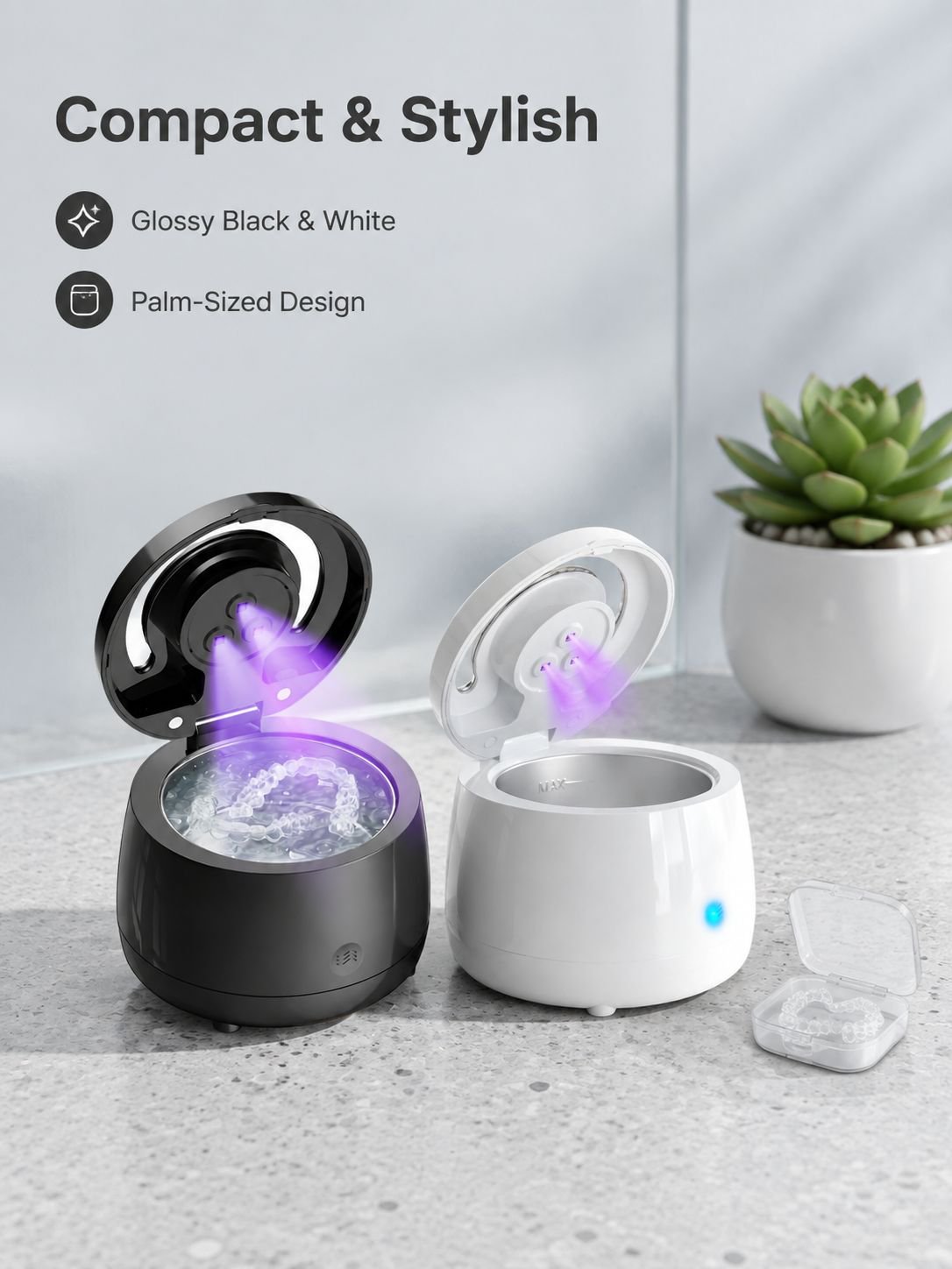 Multifunctional Denture & Retainer Jewelry Sonic Cleaner with UV Sterilizer