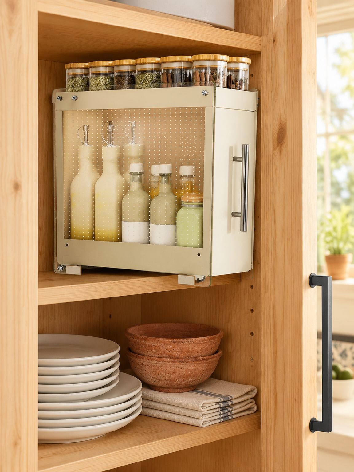 Soporte extraíble para frascos de especias de cocina