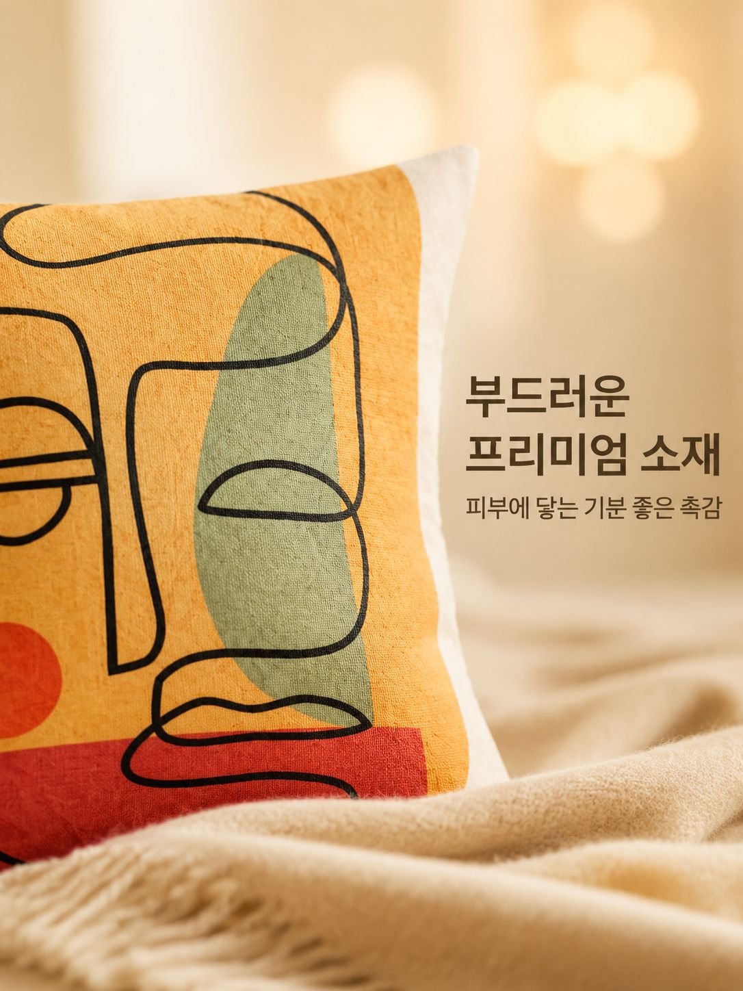 신상 추상 프린트 쿠션