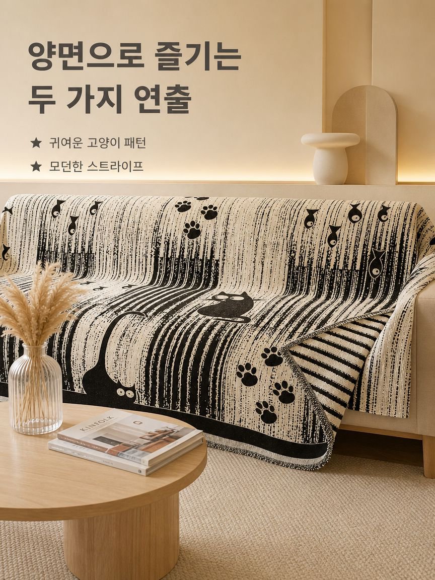 고양이 발톱 자국 방지용 두꺼운 소파 커버