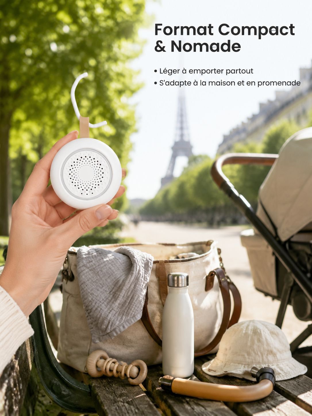 Boîte à musique apaisante pour bébé, détection des pleurs, générateur de bruit blanc