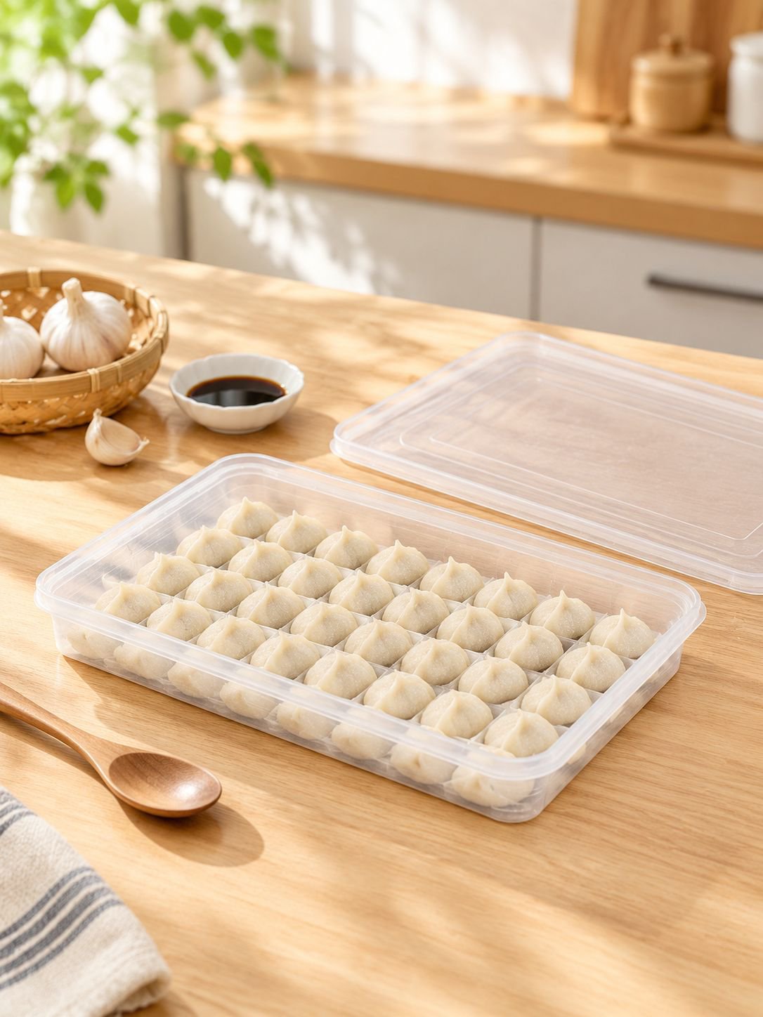 重ね置きできる餃子冷凍保存ケース
