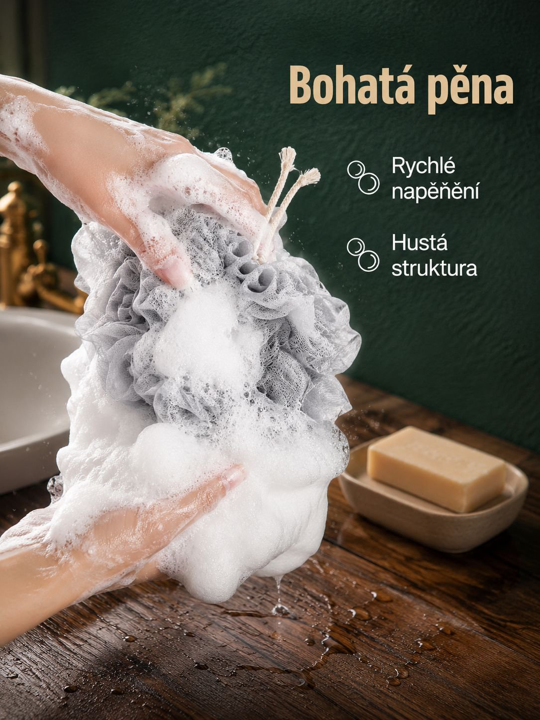 Použití síťky s provázkem při koupání