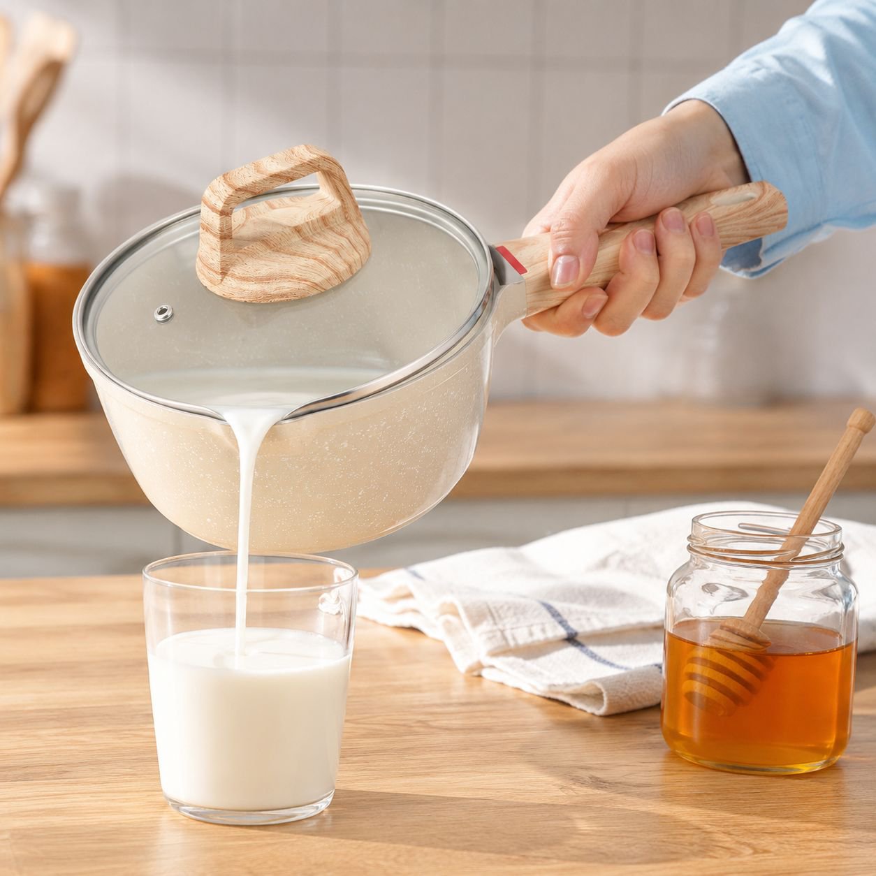 Haushaltsset aus Maifan-Stein-Milchtopf und Kochtopf, Antihaft-Bratpfanne für Babynahrung