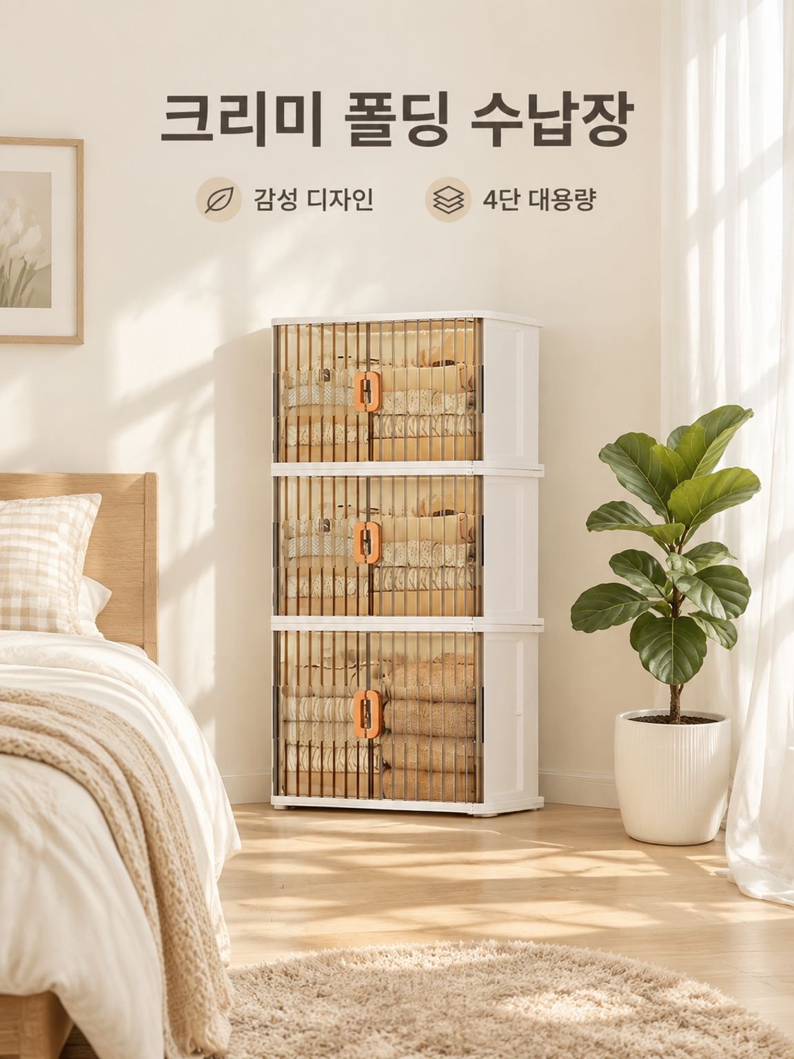 3D 투명 접이식 문 수납장