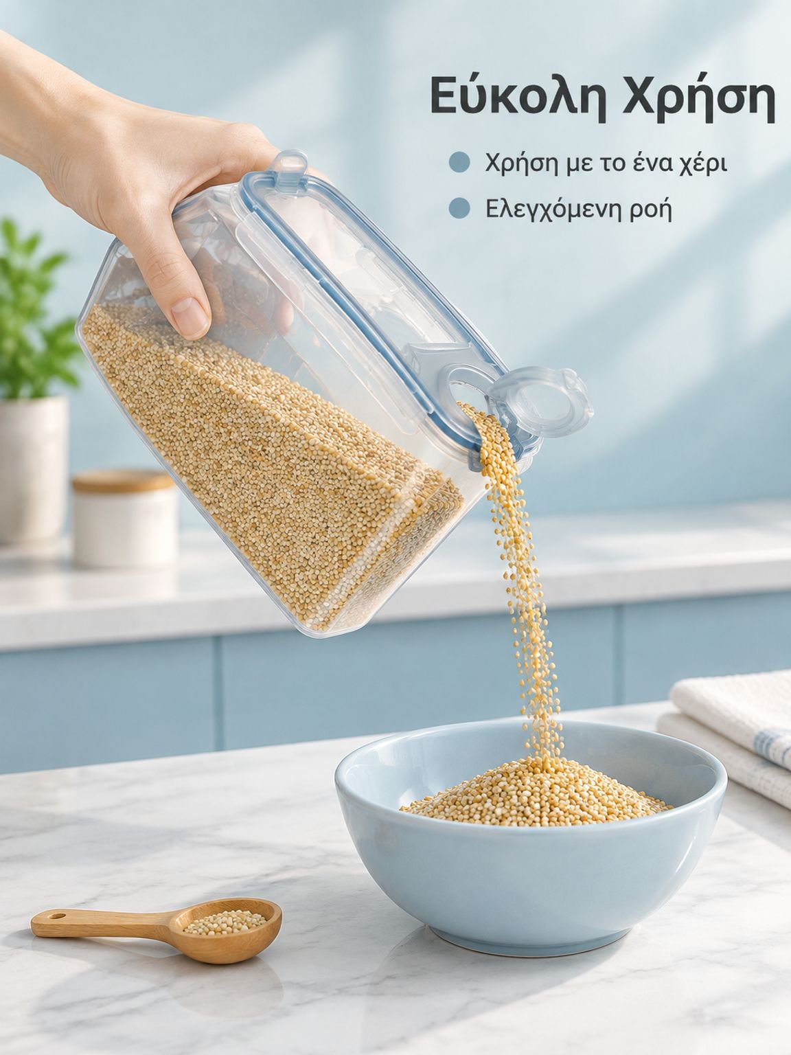 Διαφανές πλαστικό δοχείο αποθήκευσης