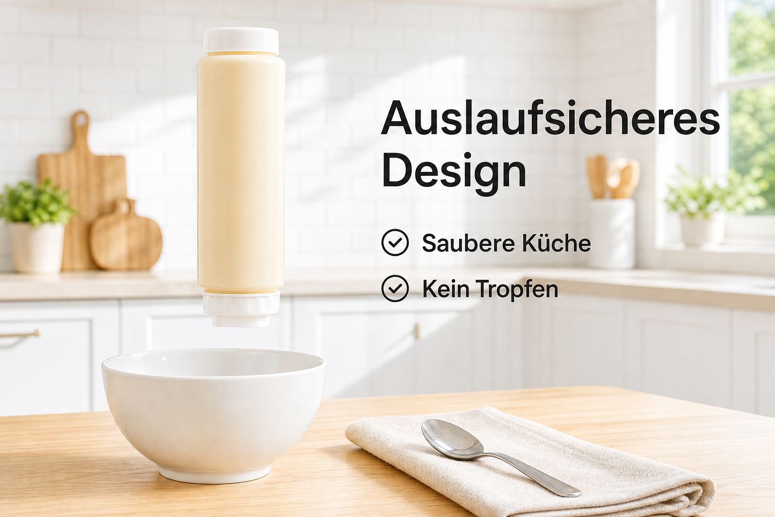 Doppelköpfige auslaufsichere Saucen-Quetschflasche