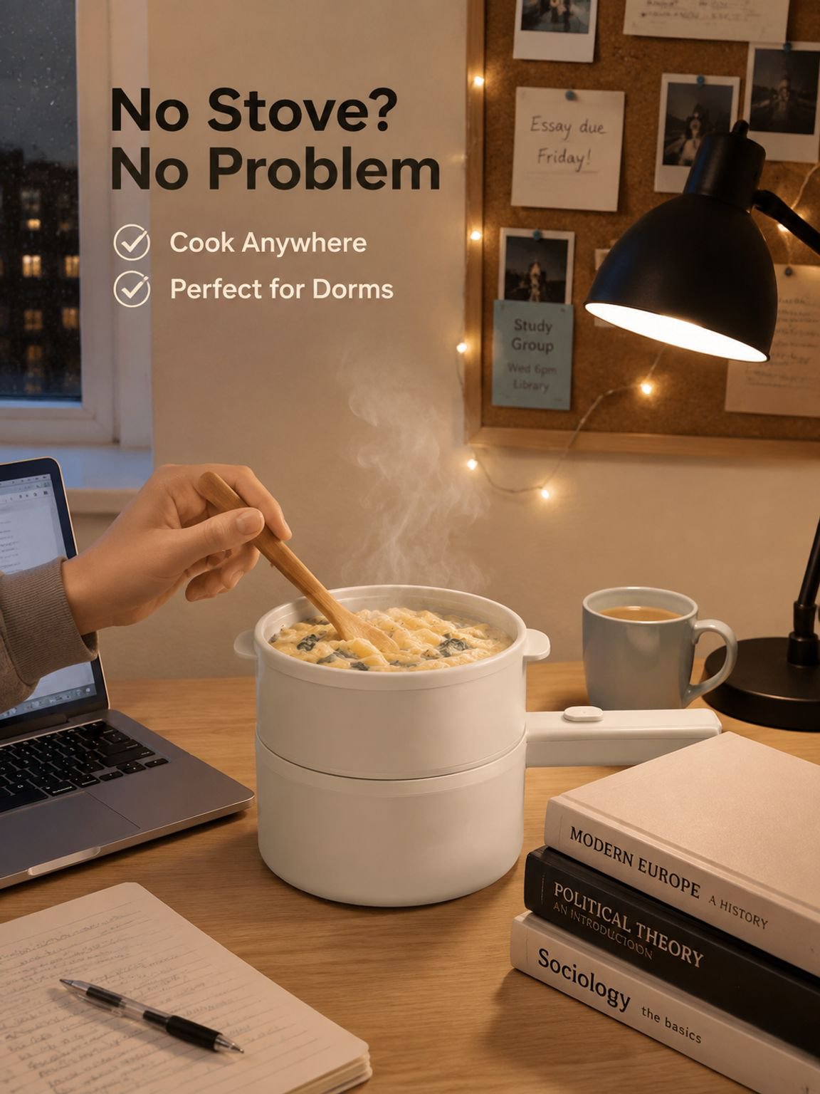 Multifunctional Non-stick Long Handle Electric Cooking Pot