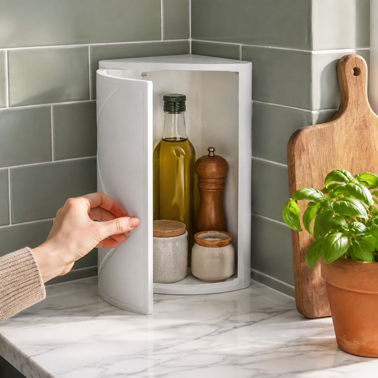 Easy-to-Install Triangle Bathroom Shelf Rack