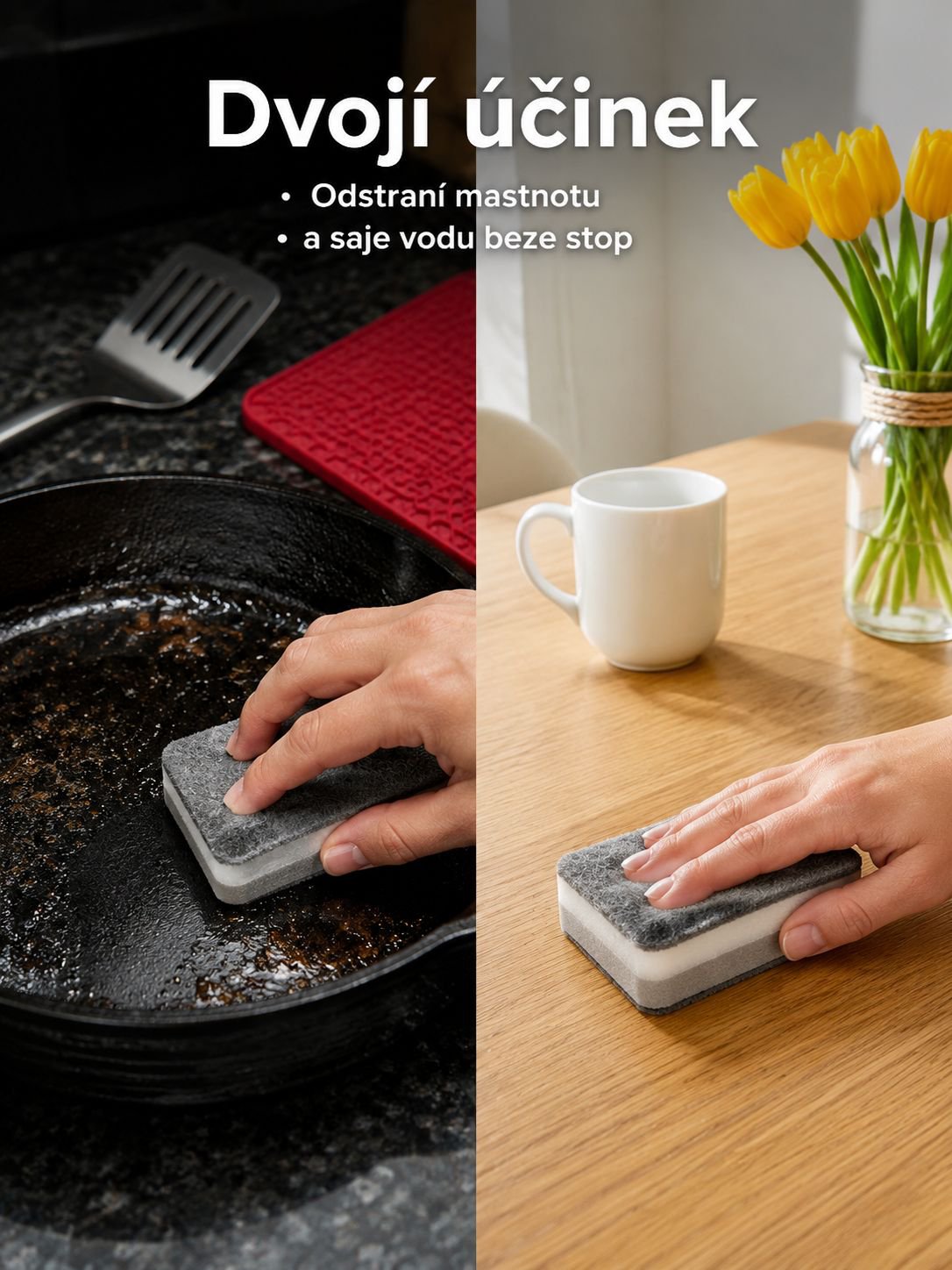 Zesílená houbička na mytí nádobí