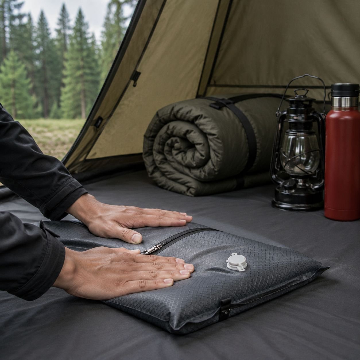 Space-saving compression bag for organized packing