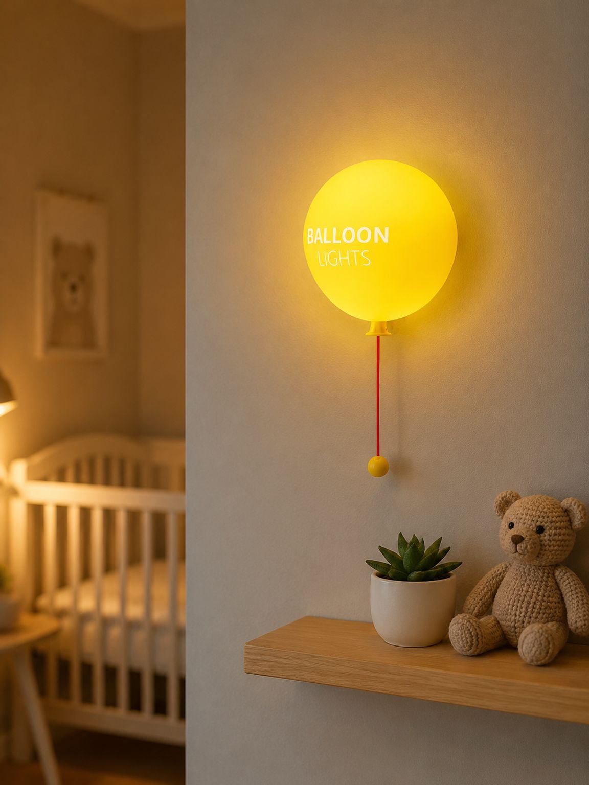 JMY Silicone Balloon Night Light, Breastfeeding Lamp, Bedside Lamp, Wall-mountable or Handheld, Thre