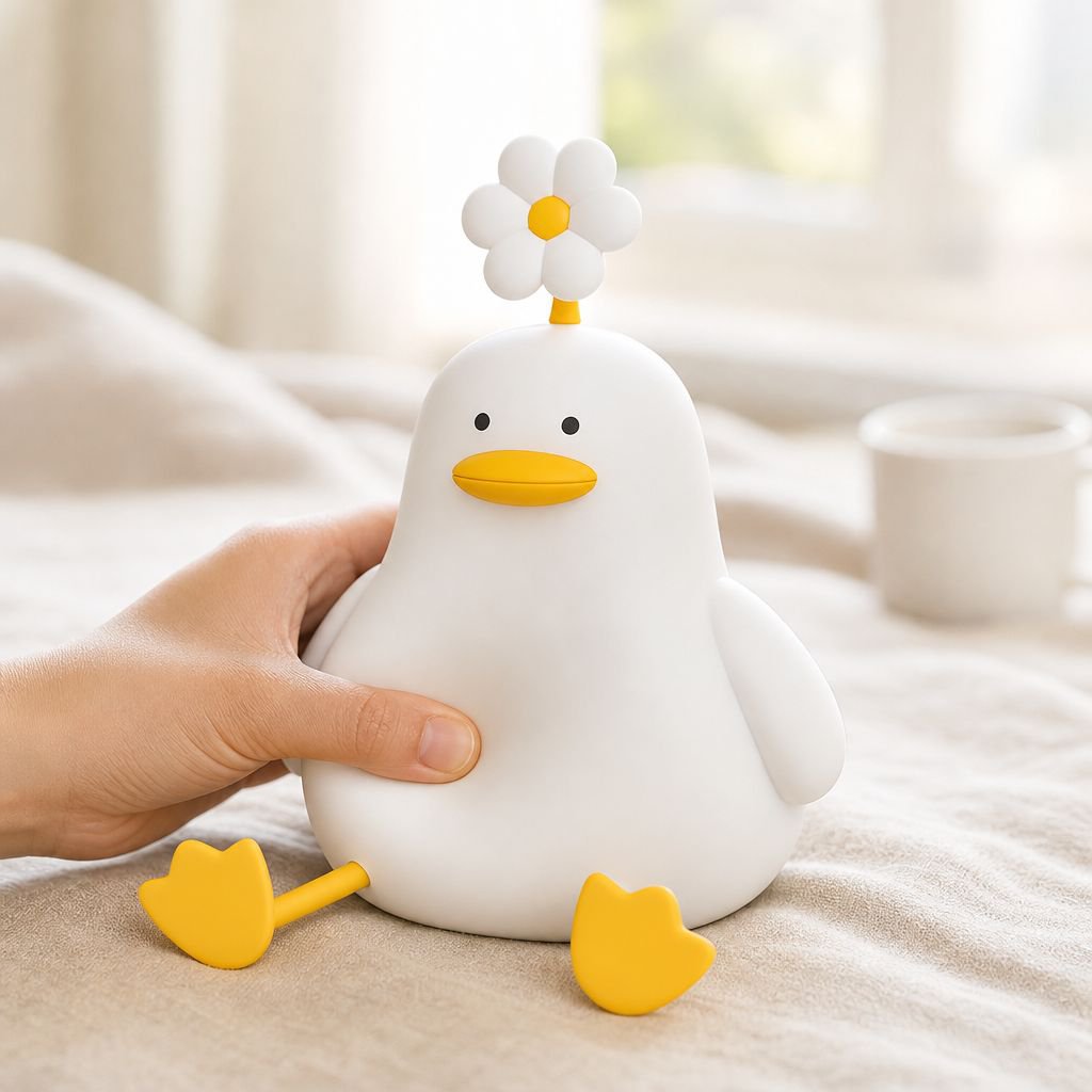 Lampe de chevet canard endormi avec petite veilleuse à induction, cadeau pour enfant