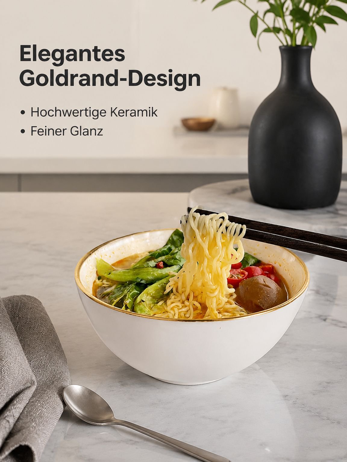 Keramikschale mit Goldrand