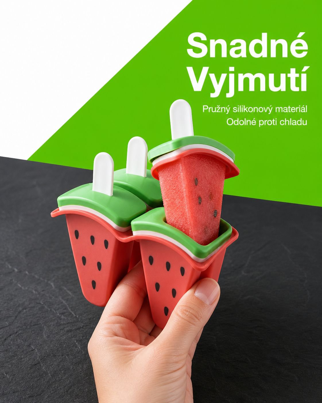 Čtyřdílná forma na nanuky s víkem, domácí použití