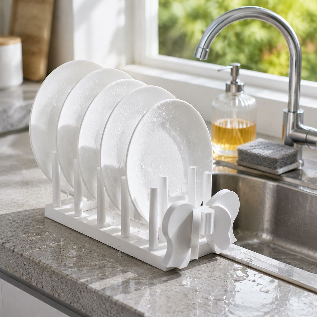 Multifunctional Kitchen Wooden Bowl and Plate Draining Storage Display Rack
