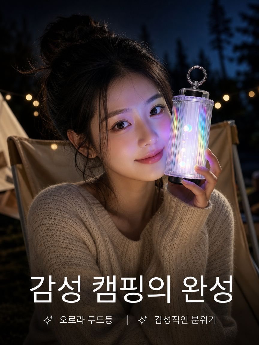 휴대가 간편한 캠핑 무드 조명