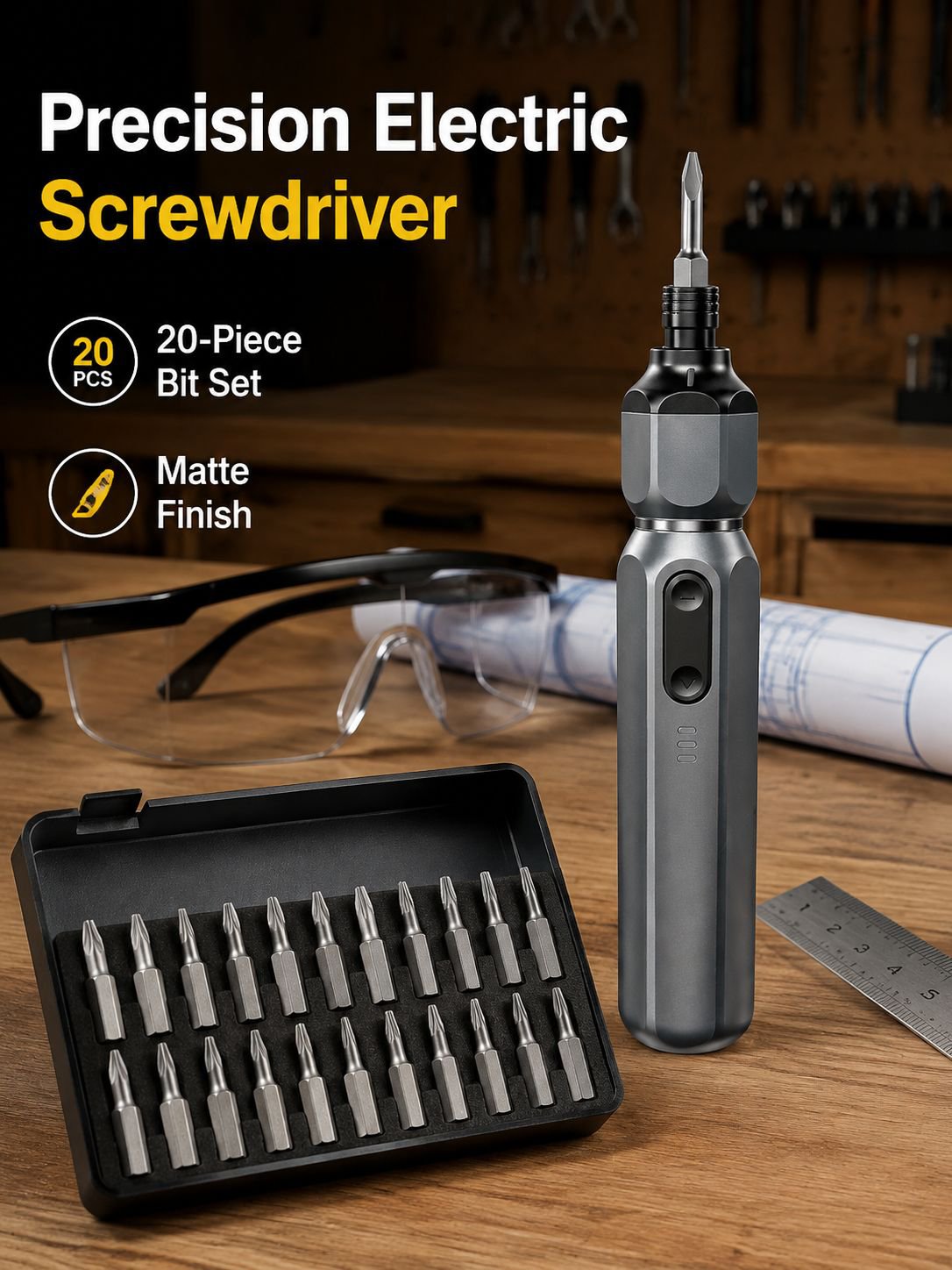 One-Piece High Torque Electric Screwdriver Set for Household Use