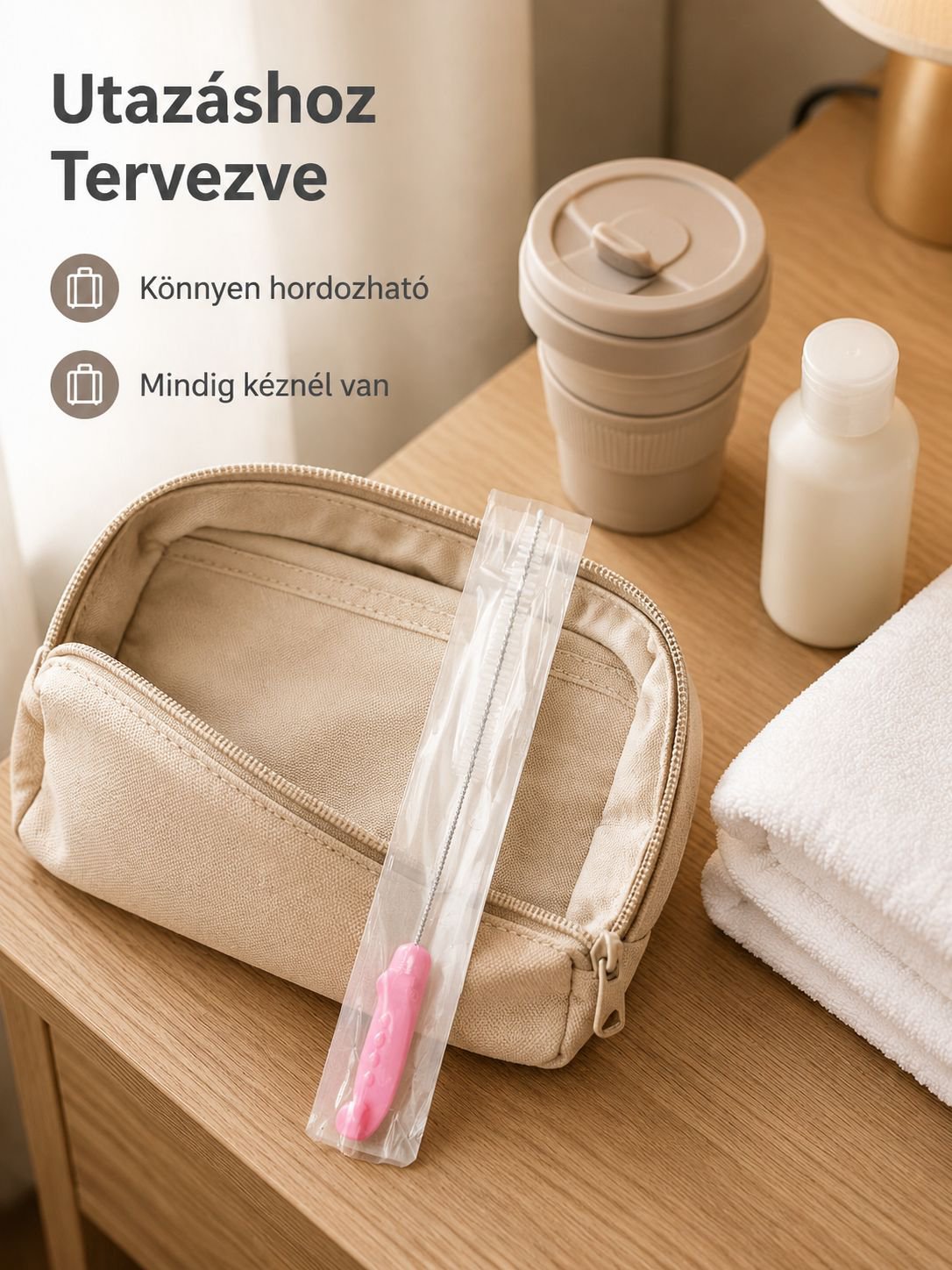 Környezetbarát Krokodil szívószál tisztító kefe