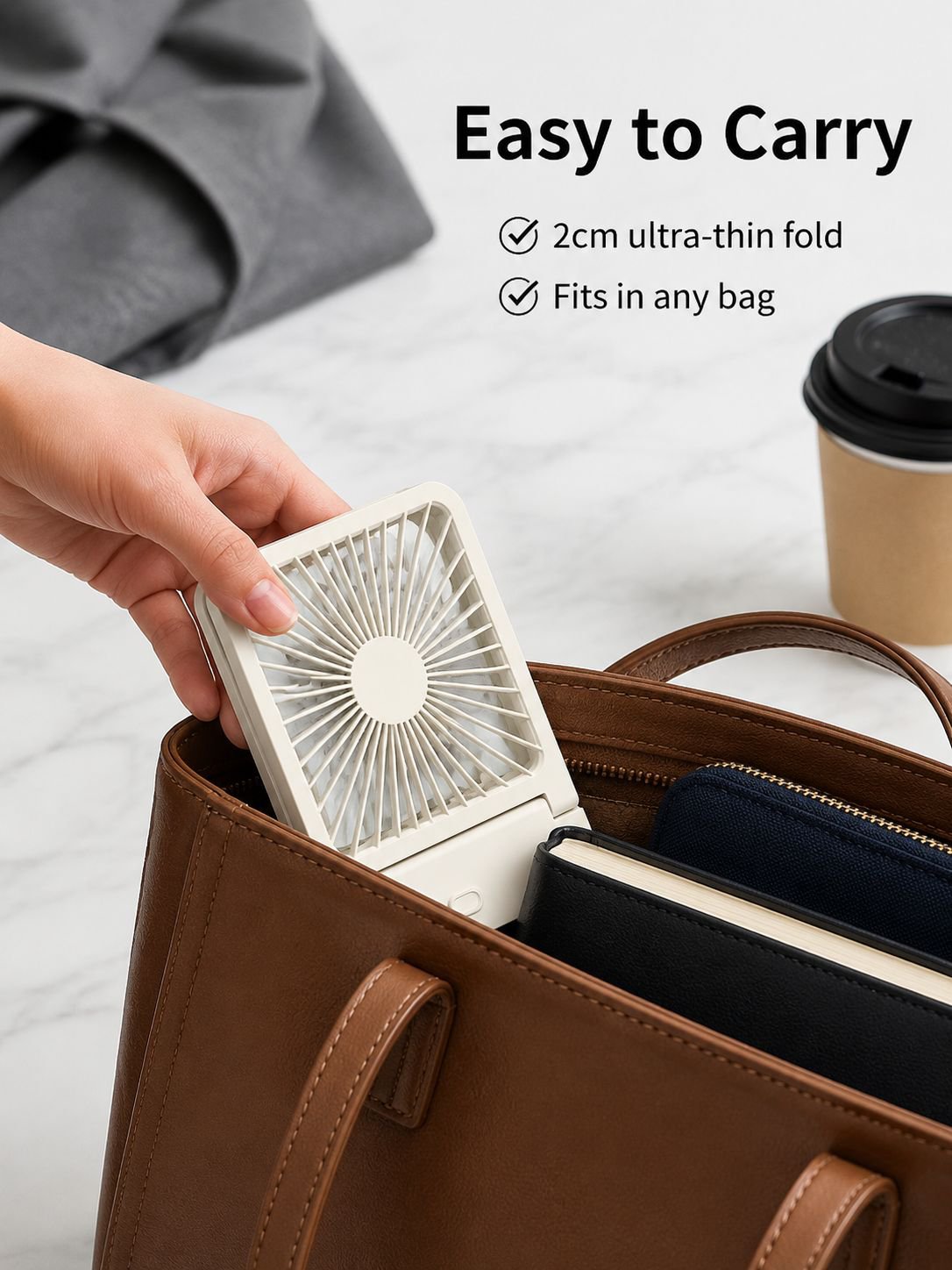 Small portable fan for travel and outdoor use
