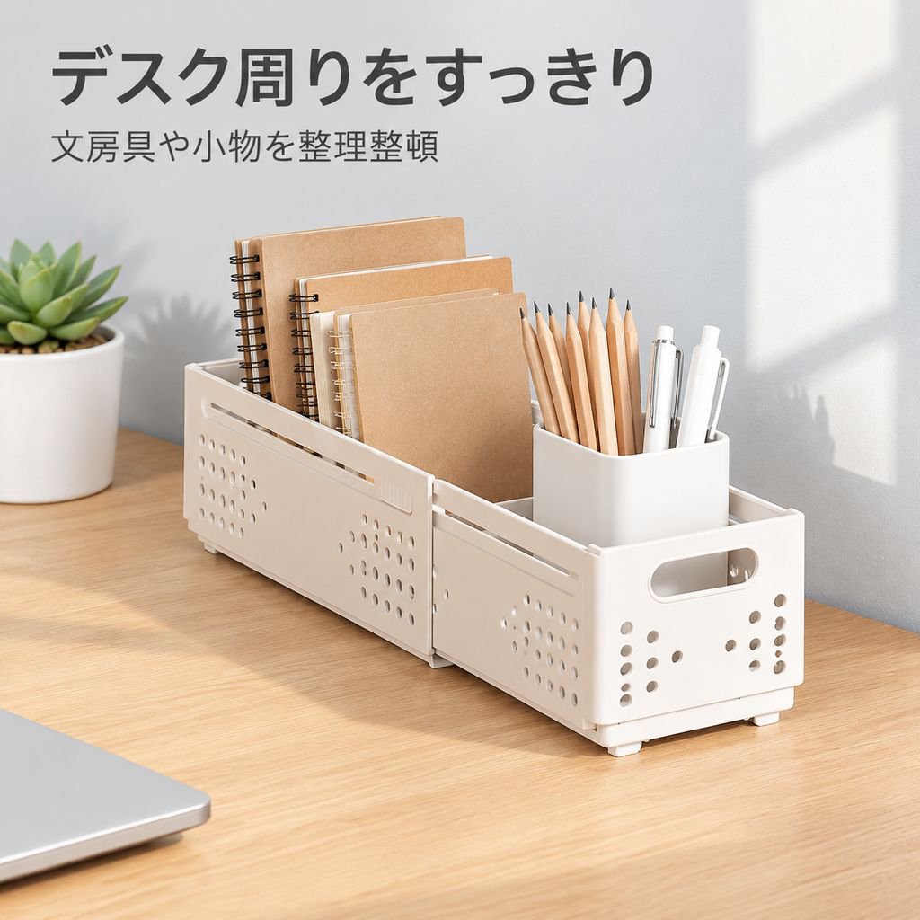 伸縮式キッチン収納バスケット