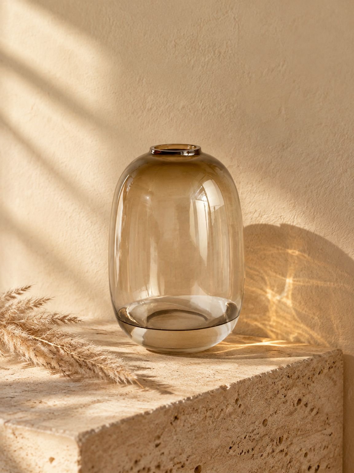 Large Belly Glass Floor Vase Hydroponic Plant Pot Entryway Decor