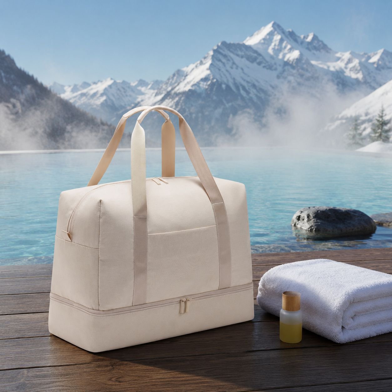 Tragbare Tasche mit Nass-Trocken-Trennung