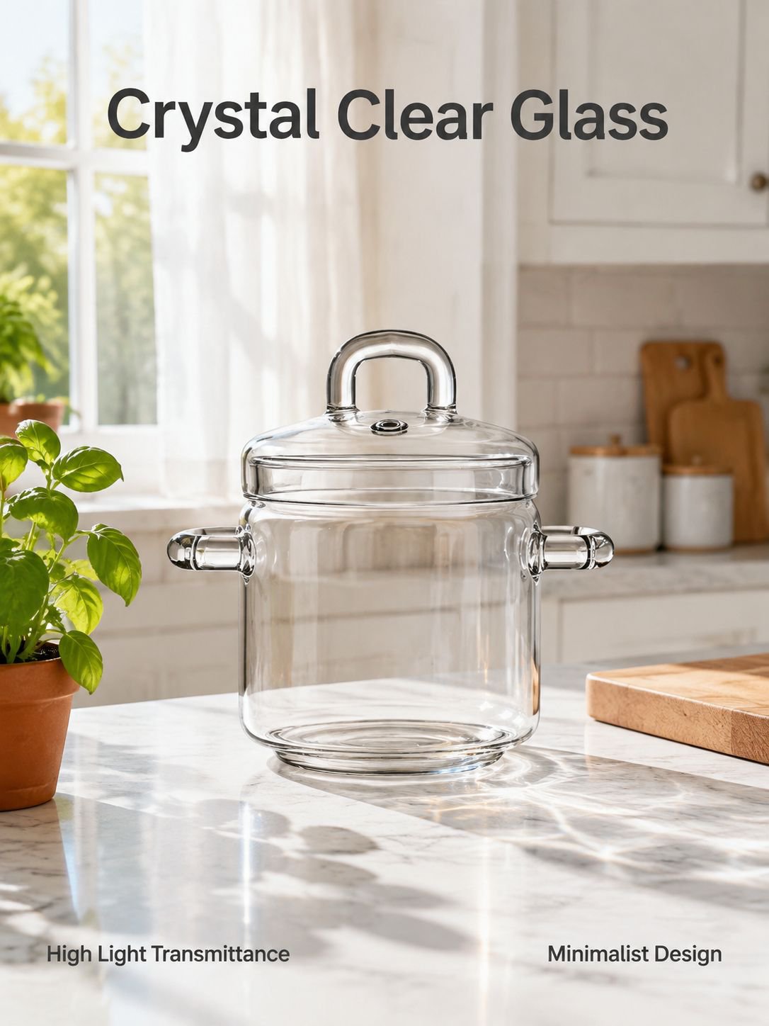 Double-eared glass soup pot