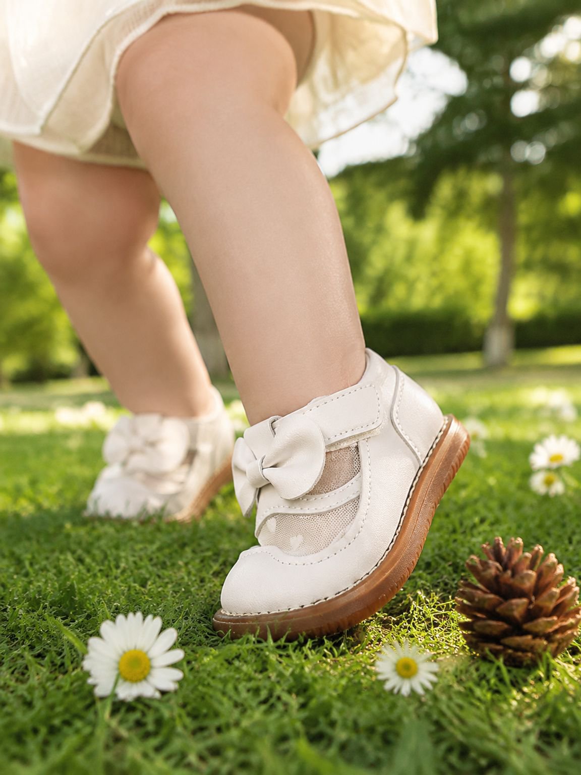Zapatos de suela blanda y transpirables para bebé estilo princesa