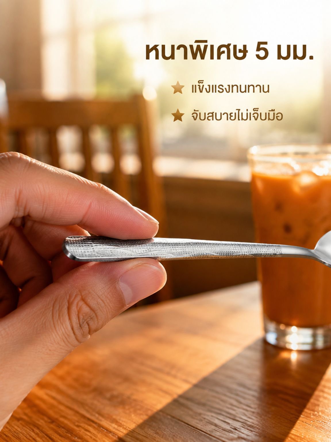 ช้อนกินข้าวสแตนเลสขัดเงา