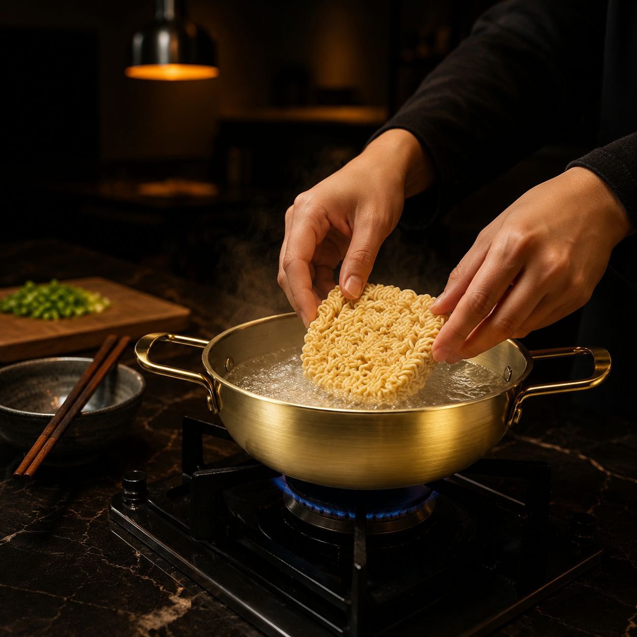 Portable golden hot pot for camping and kitchen