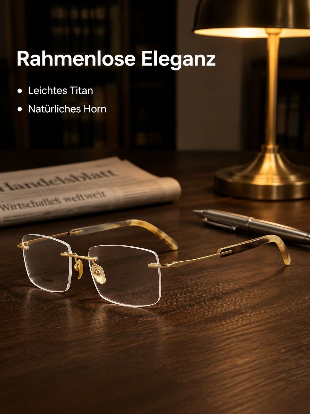 Gesichtsanpassende Lesebrille aus Horn, verbessert die Sehkraft, formstabil