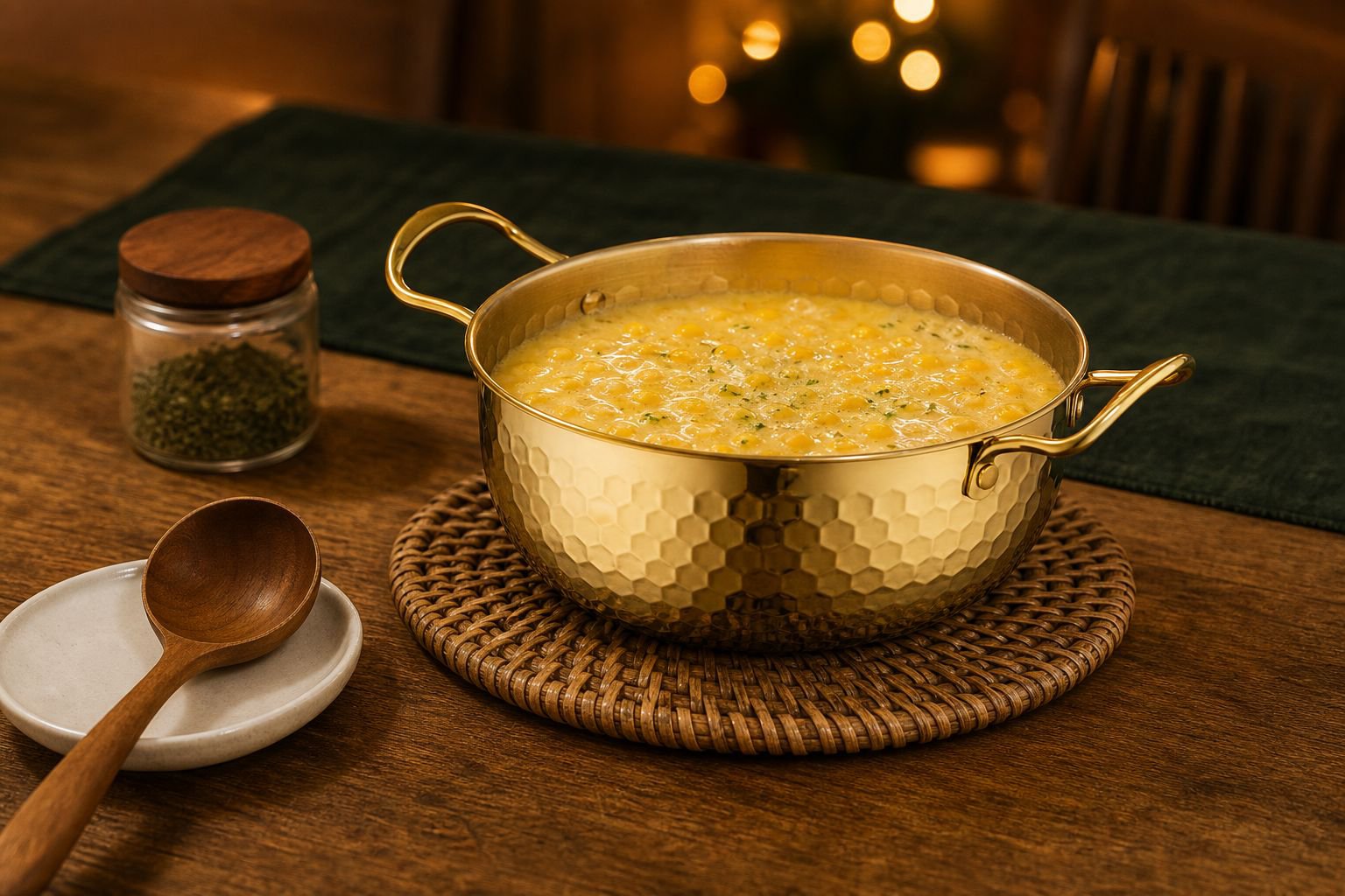 Premium hammered gold soup pot for kitchen