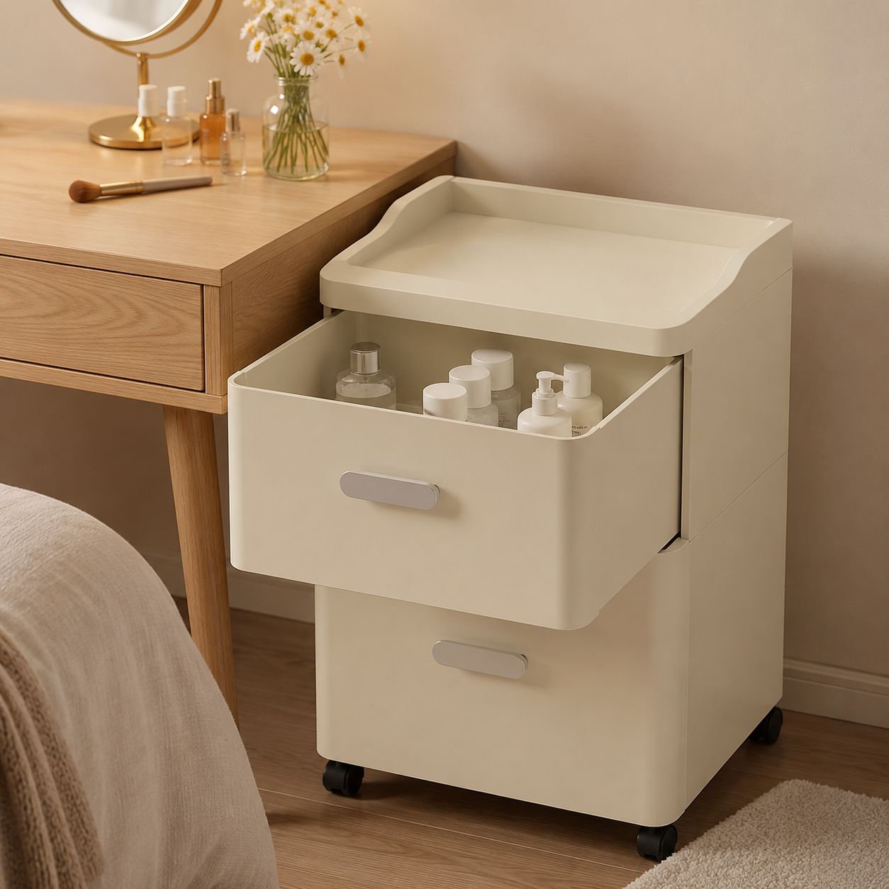 Durable storage unit for bedroom and living room