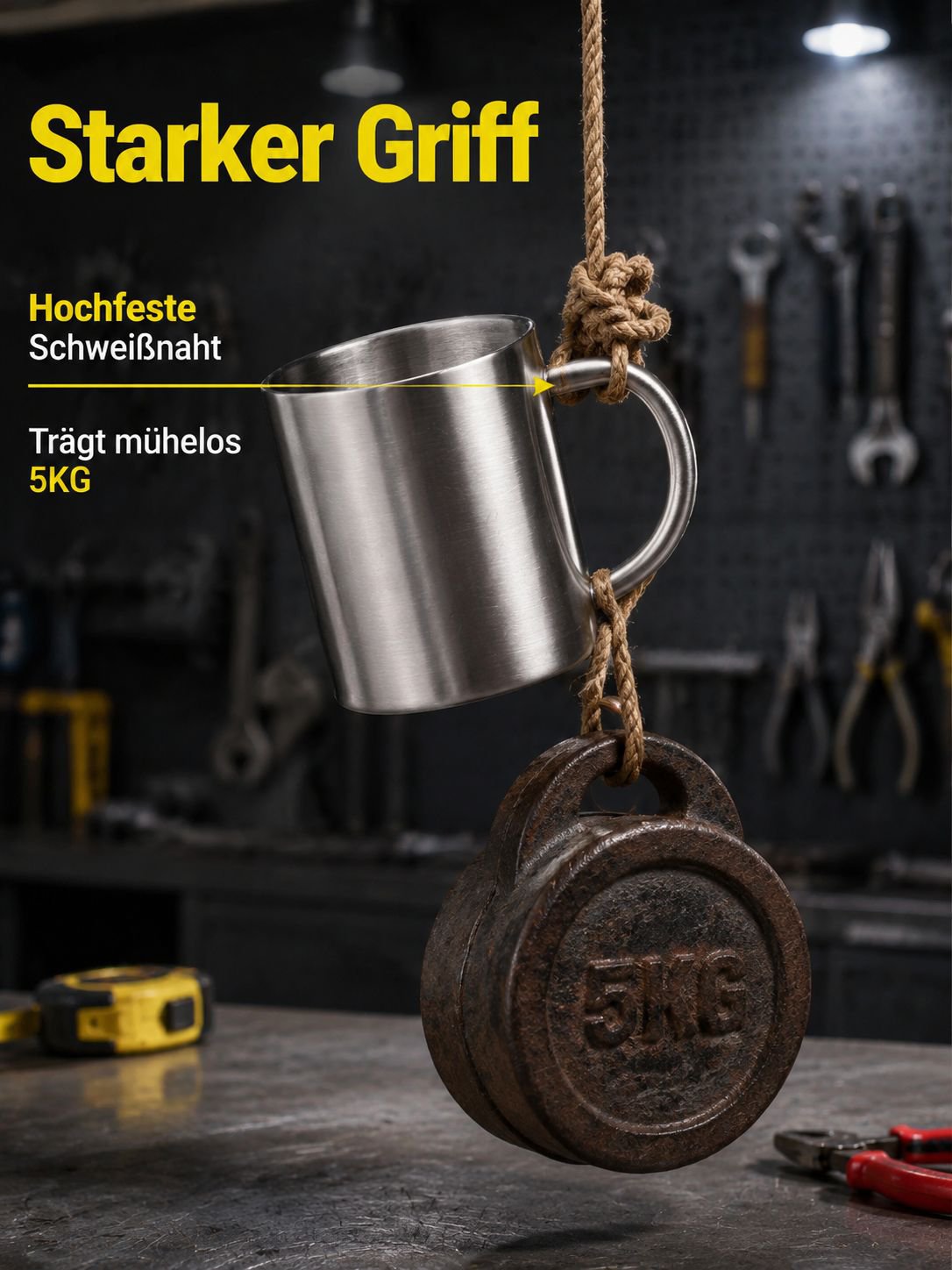Stilvoller Kaffeebecher mit doppelwandiger Isolierung
