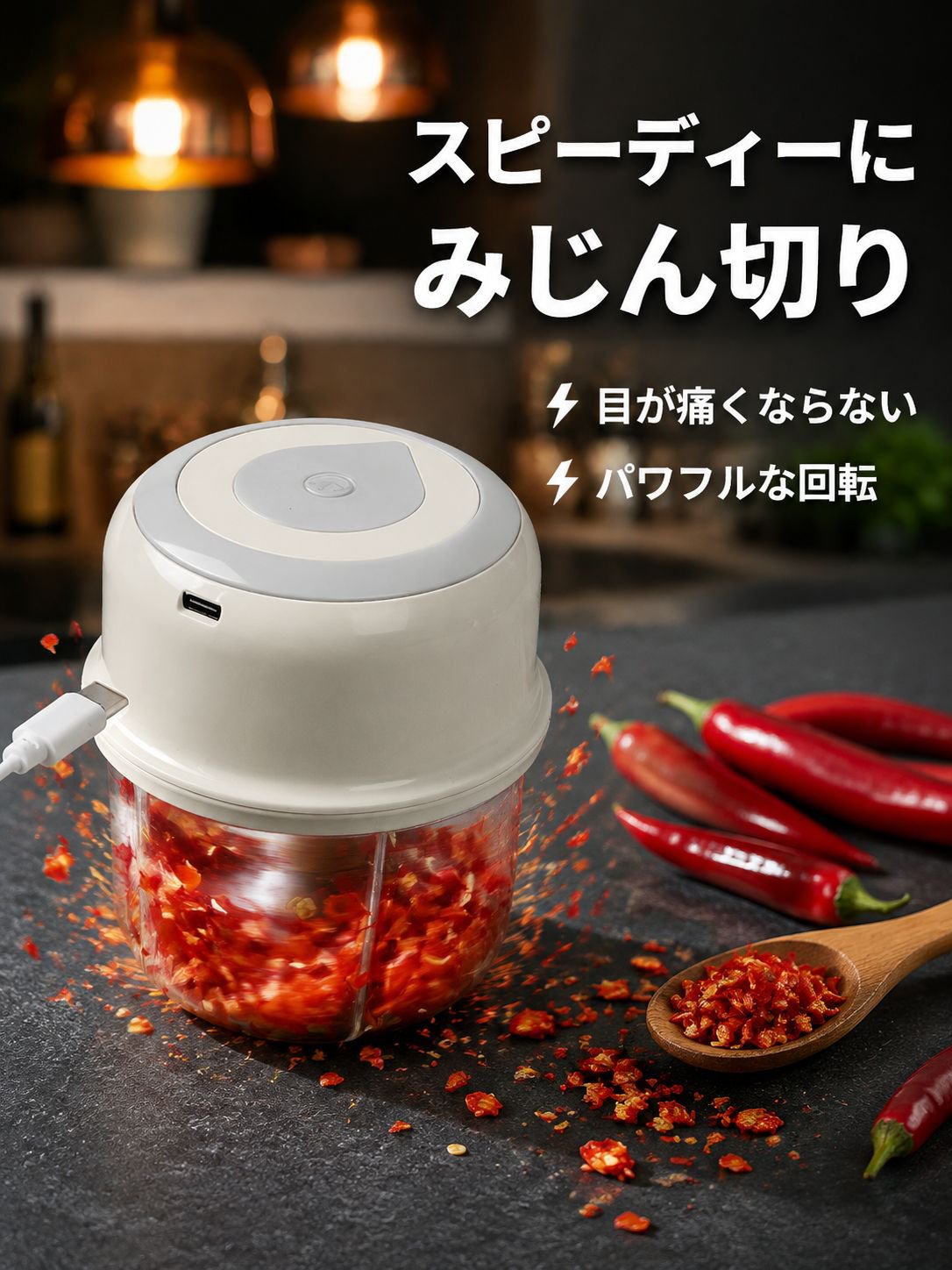 ワイヤレス電動にんにくチョッパー