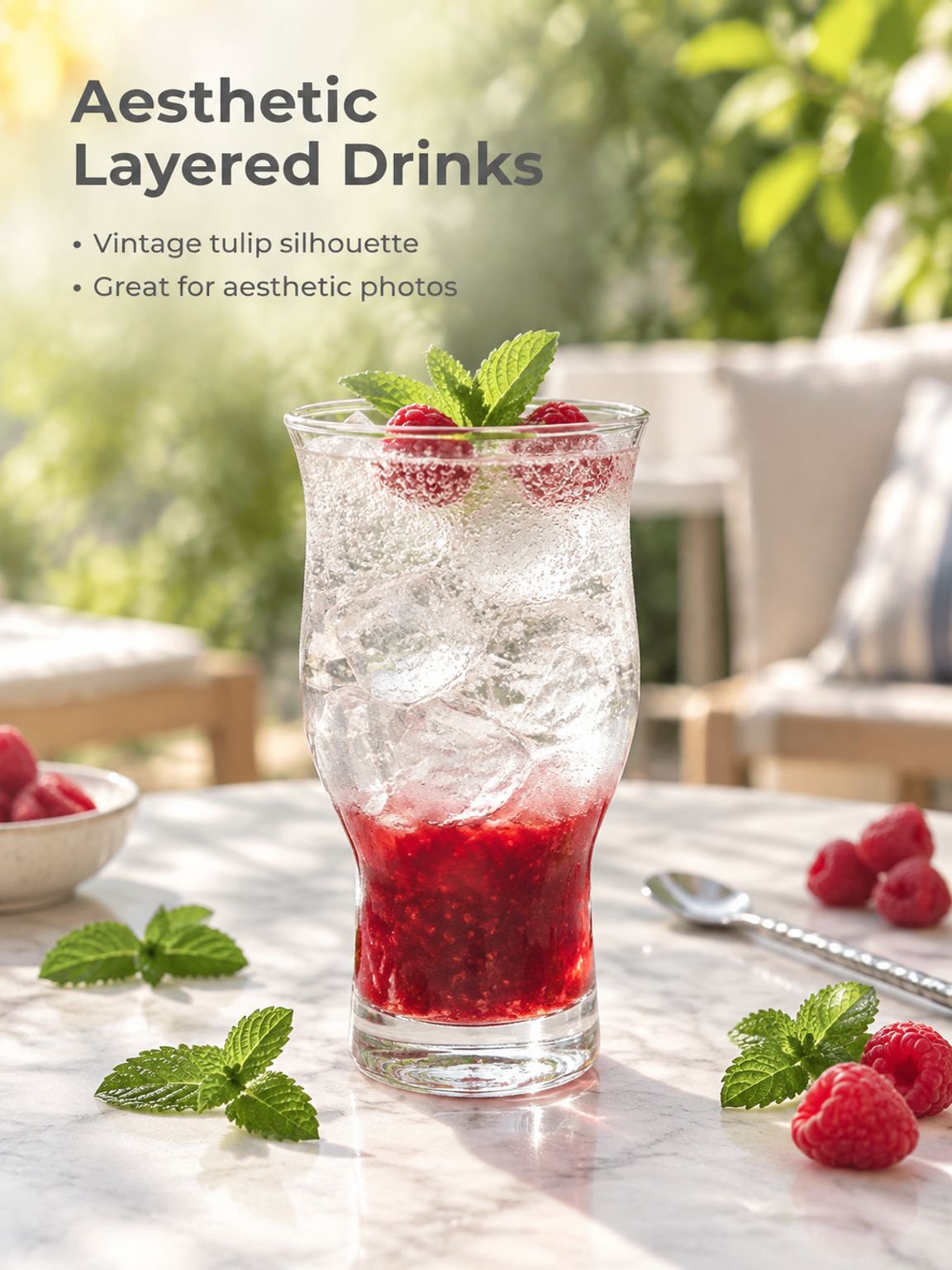 Stylish glass tumbler for cocktails