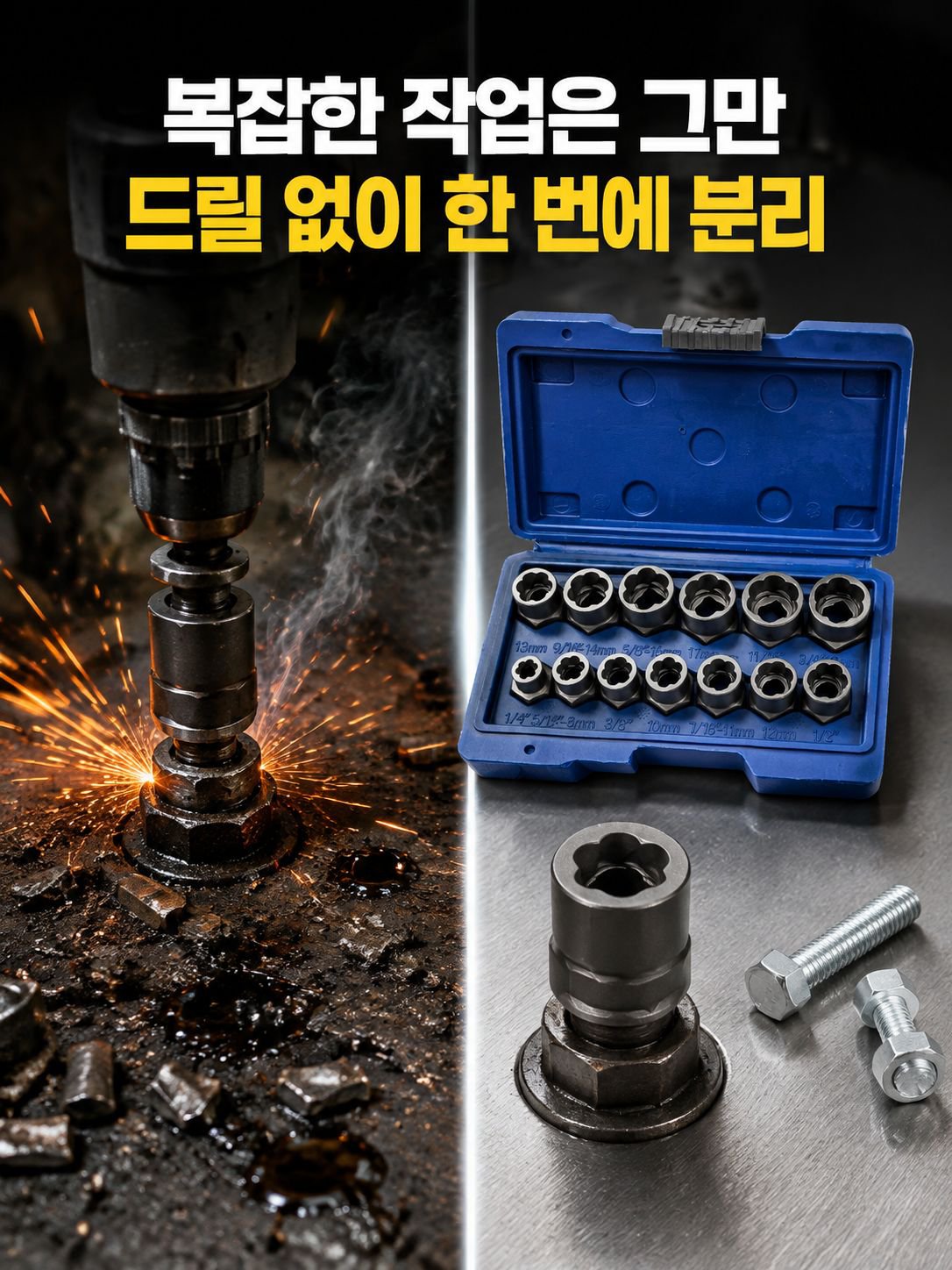 나사 제거 툴 세트 사용 예시