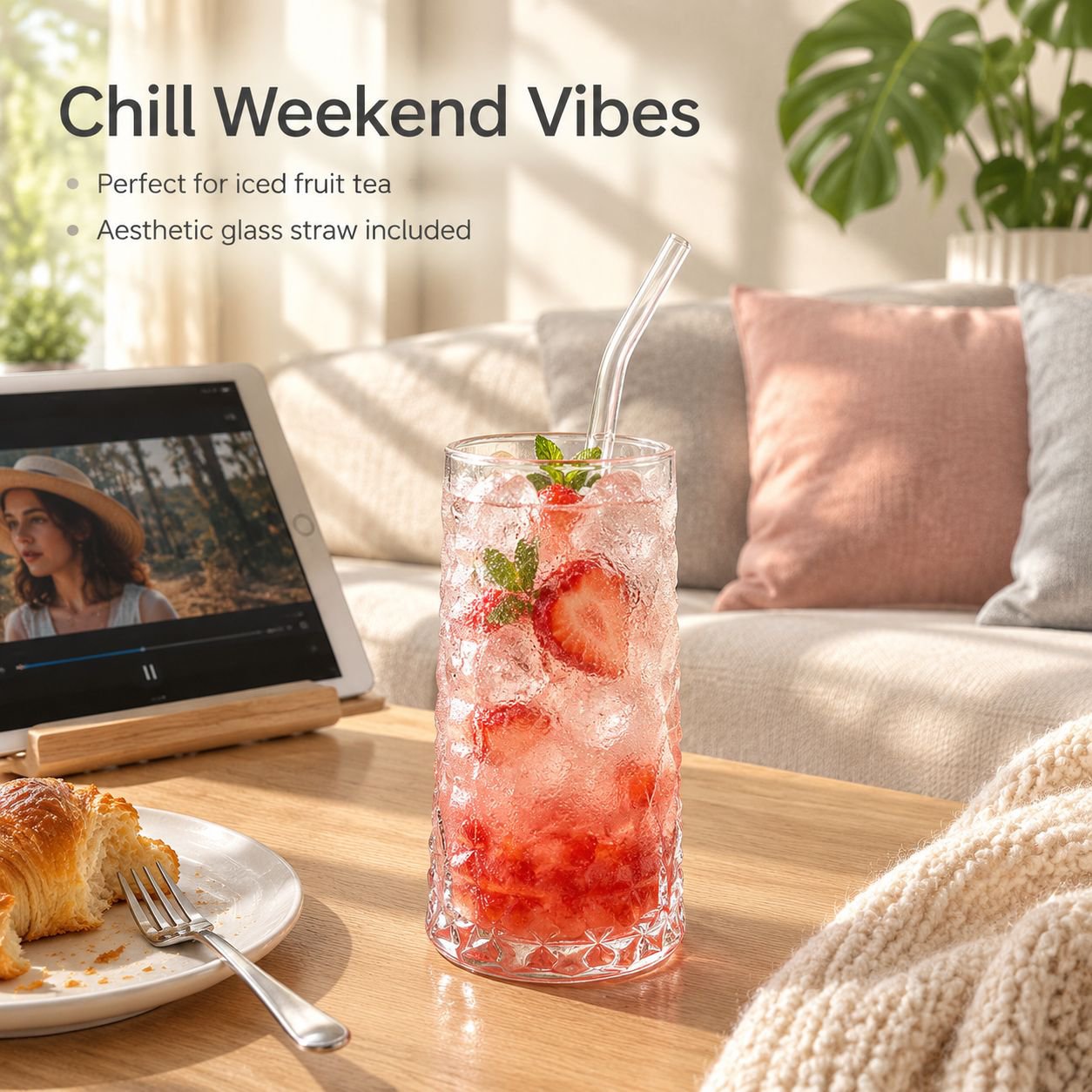 INS Style Fruit Tea Glass Cup