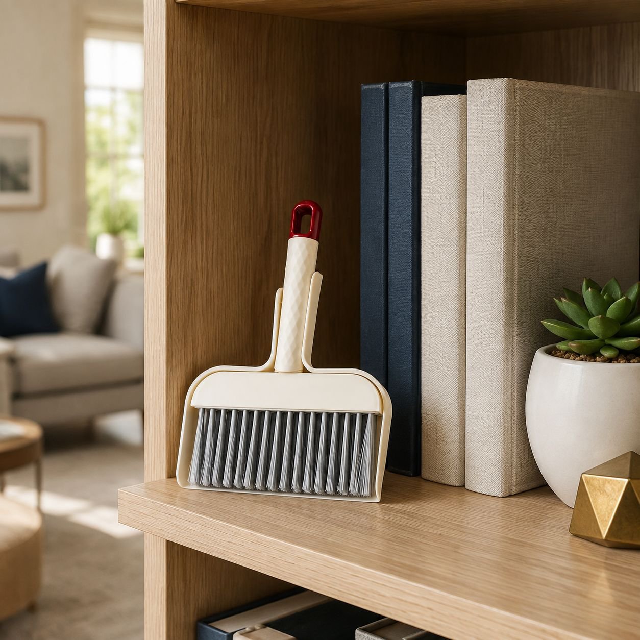 Multi-purpose mini brush set for desktops and keyboards