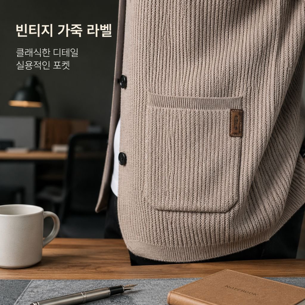 남성용 니트 자카드 스웨터 가디건